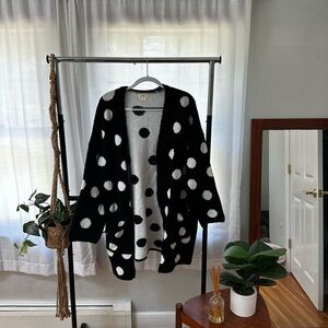 Maeve Black and White Knit Cardigan